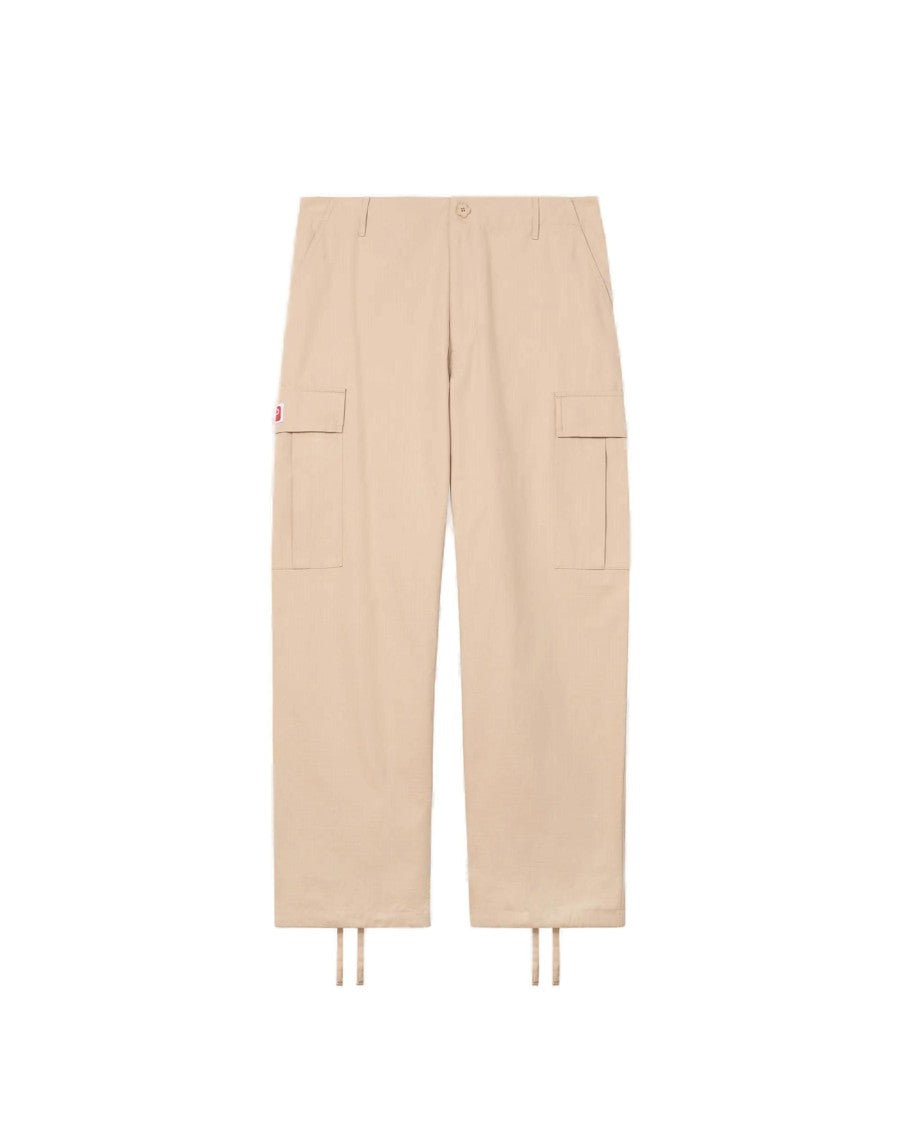 Kenzo Relaxed Fit Beige Cargo Workwear Pants