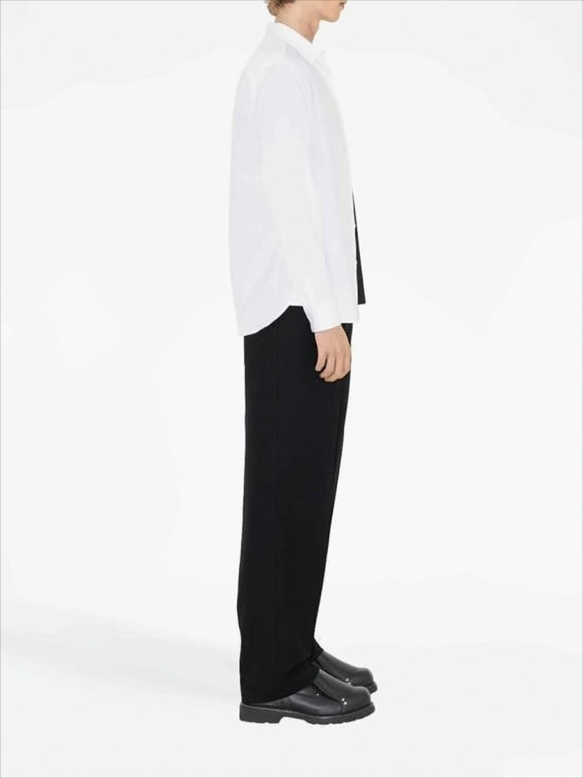 Burberry White Long-Sleeved Shirt With Classic Collar