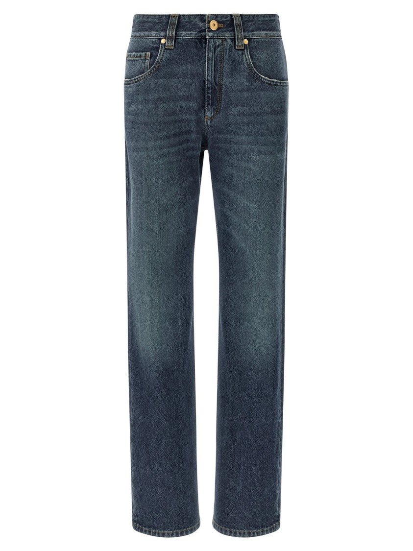 Brunello Cucinelli Straight-Leg Denim Jeans With Craftsmanship