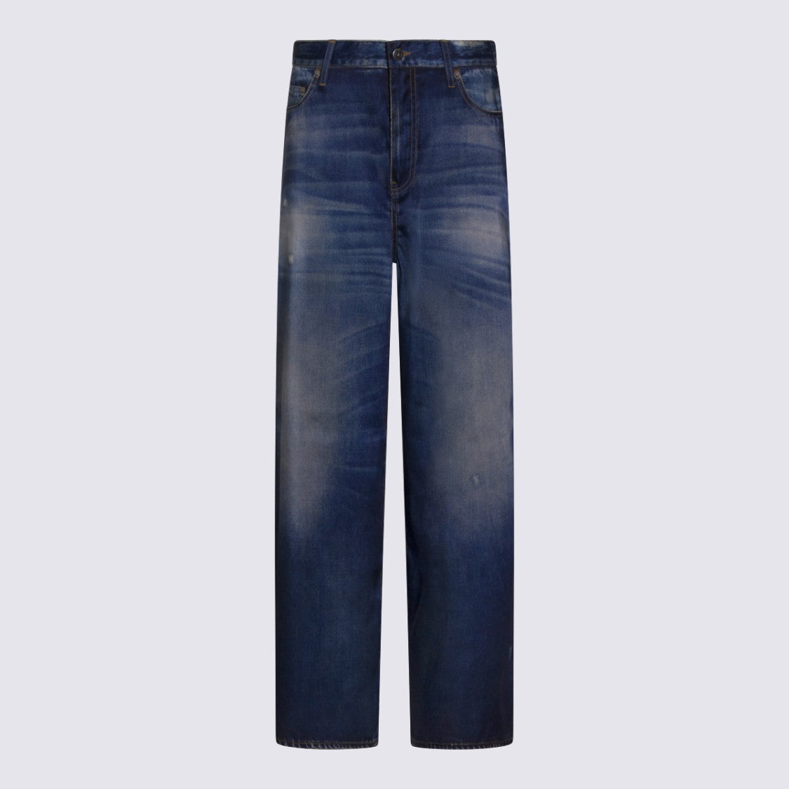 Golden Goose Mid-Rise Wide-Leg Jeans With Vintage Denim Print