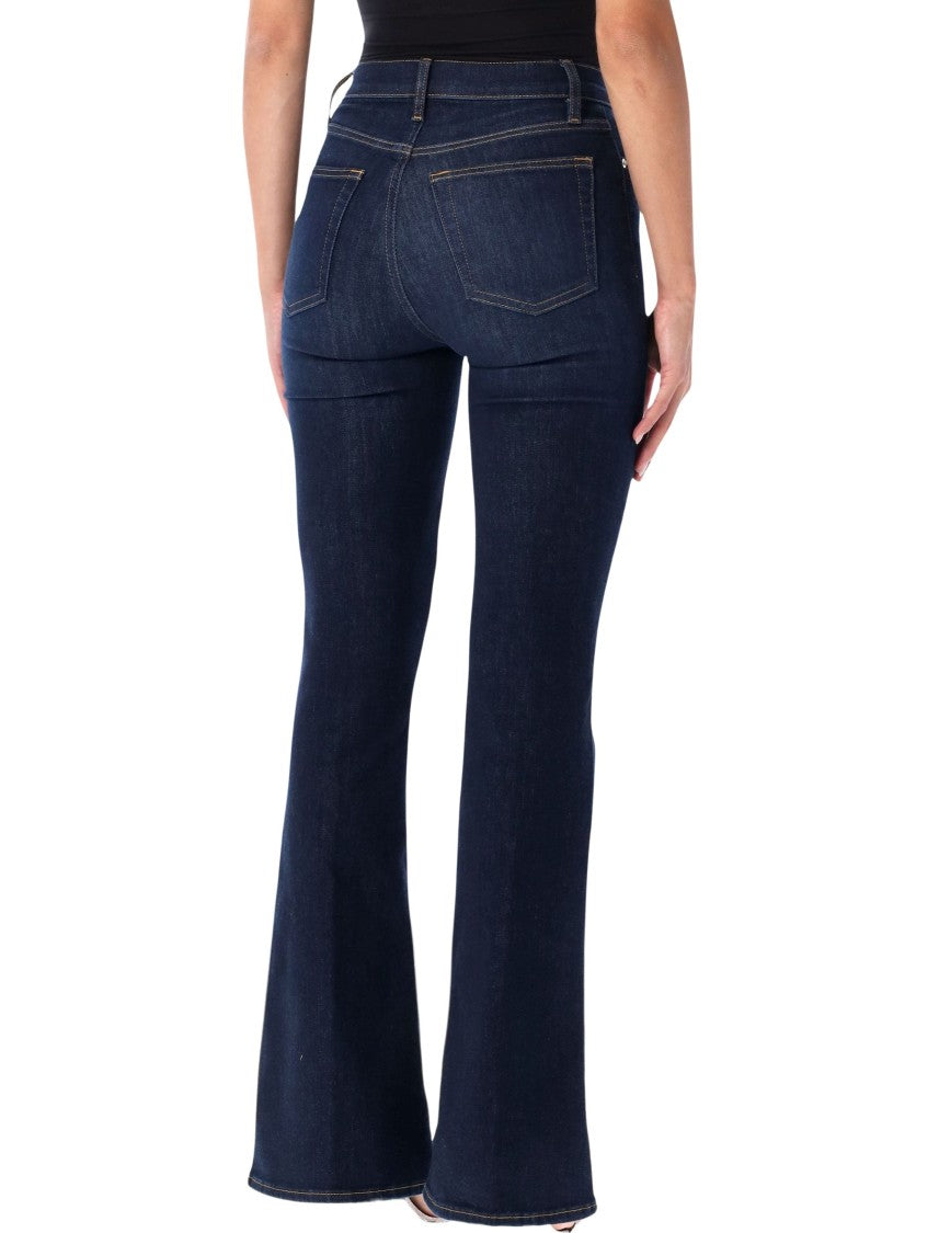 Frame High-Waisted Fitted Flare Jeans With Five-Pocket Design