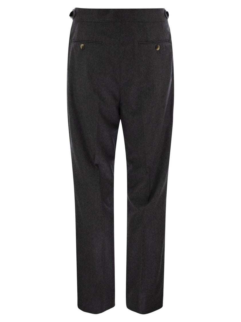Brunello Cucinelli Tailor-Fit Trousers In Virgin Wool Canvas