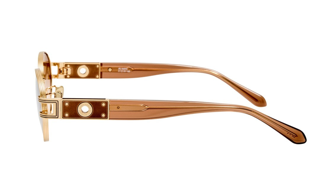 Linda Farrow Lfl Round Gradient Brown Lens Sunglasses