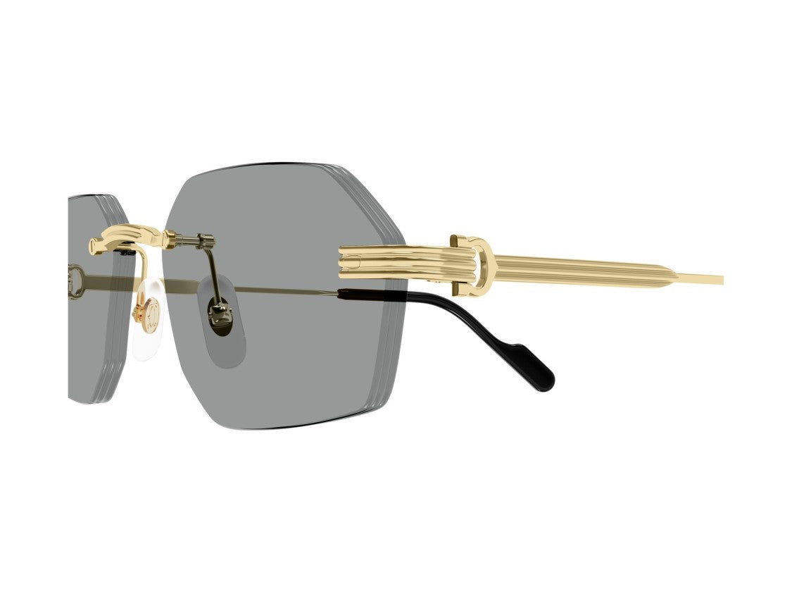 Cartier Gold Ct0616s Rimless Hexagonal Sunglasses