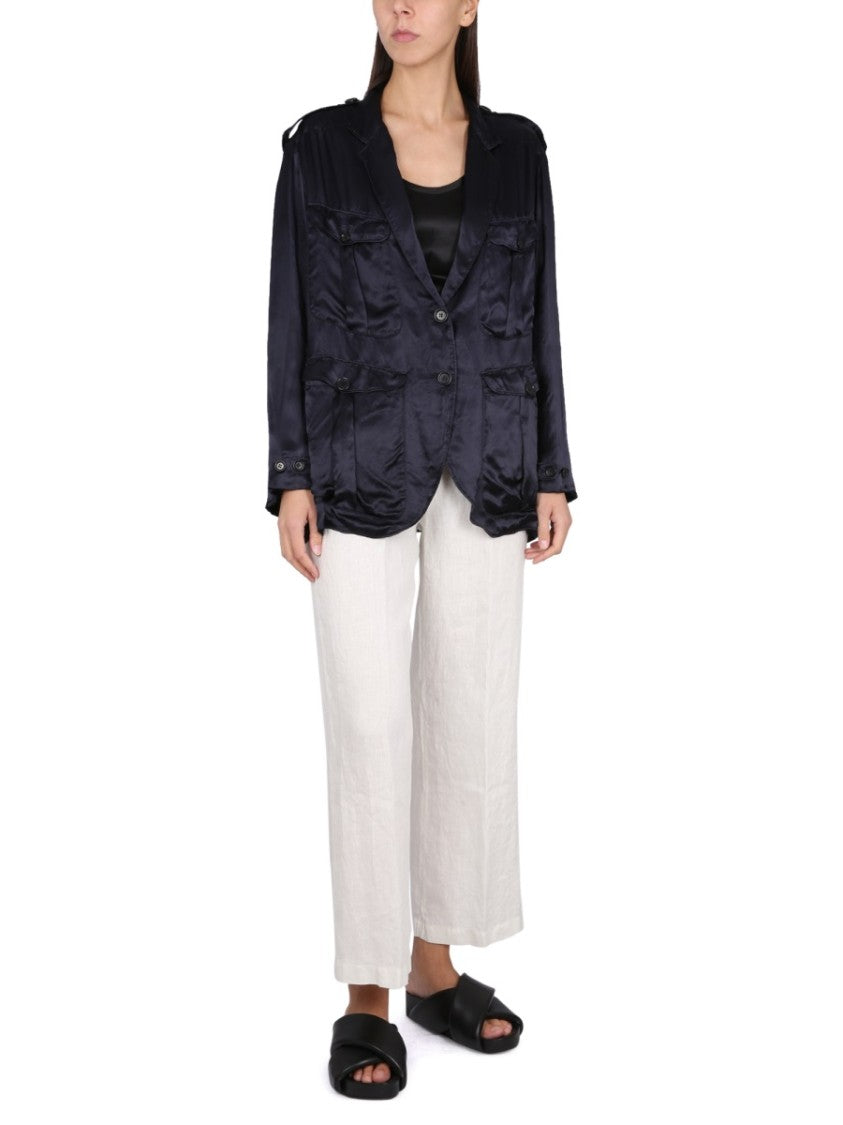 Aspesi Single-Breasted Jacket With Epaulets