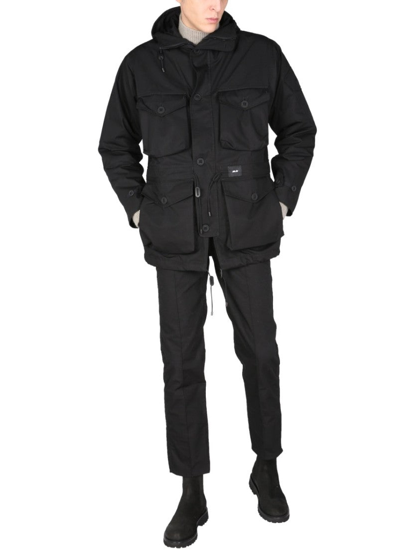 Arkair Straight-Leg Pants With Logo Button Closure