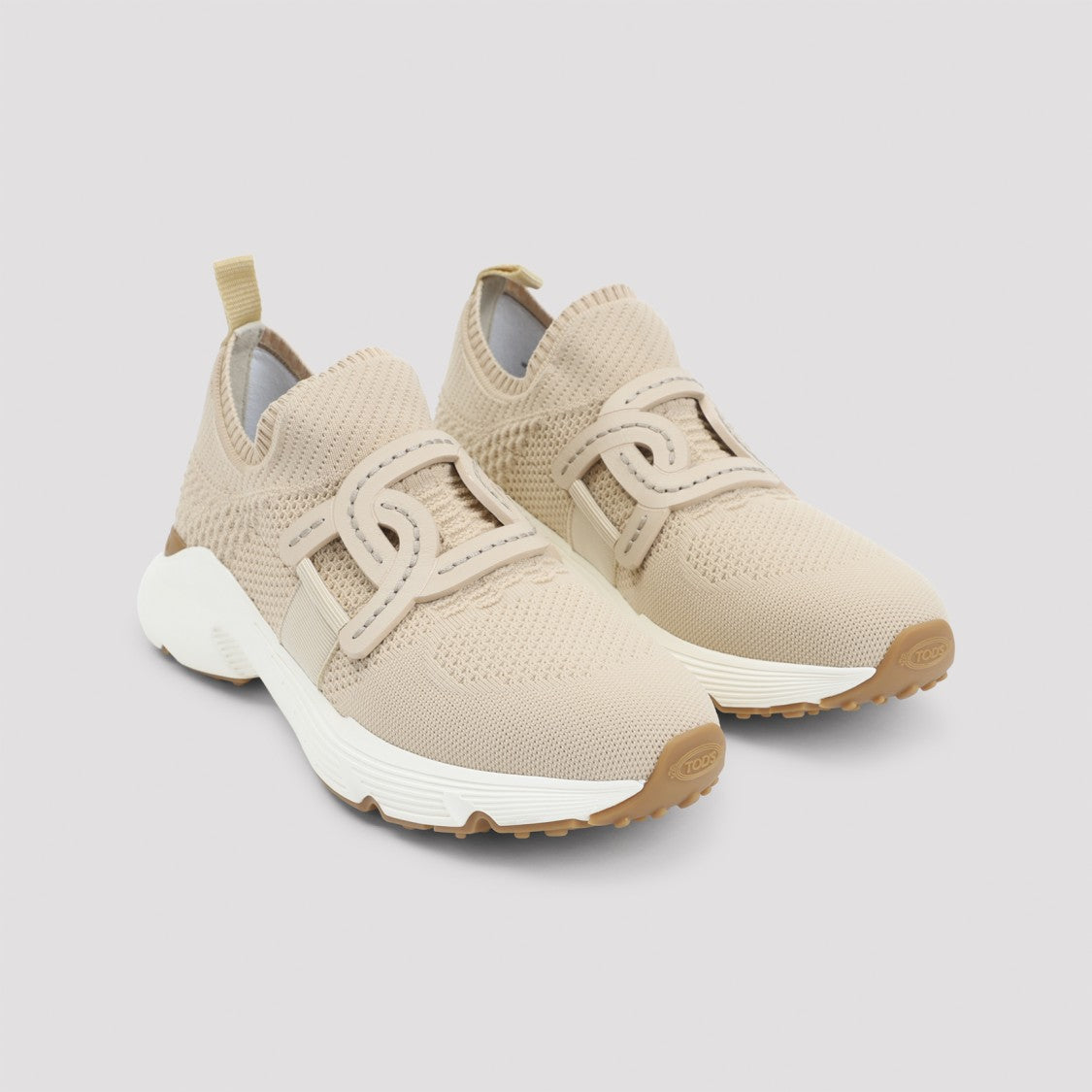Tod's Knit Beige Cotton Sneakers
