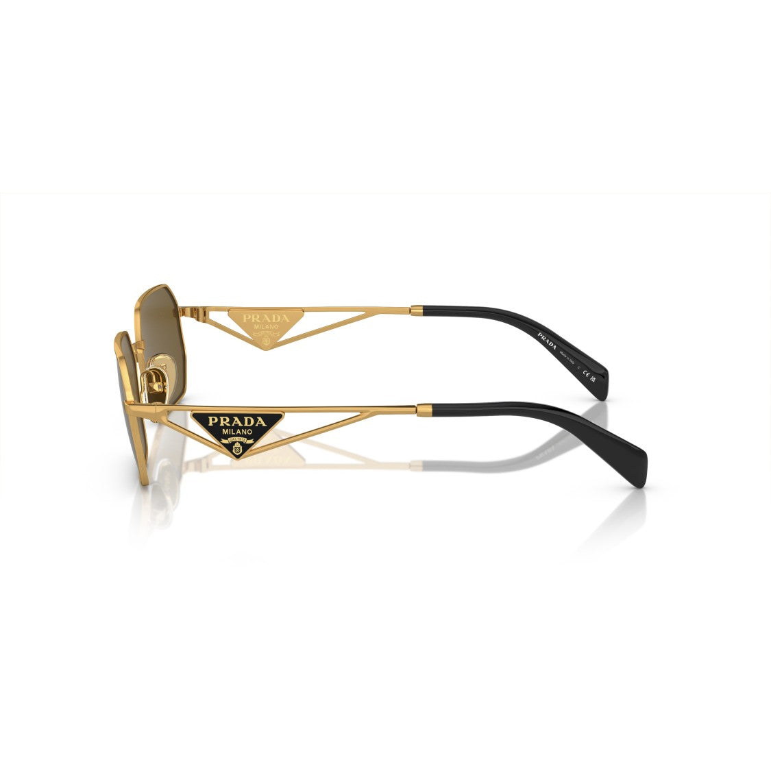 Prada 0Pr A51s Geometric Gold Metal Frame Sunglasses