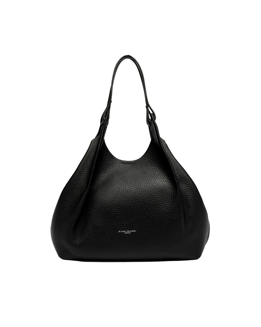 Gianni Chiarini Black Dua Textured Leather Tote Bag