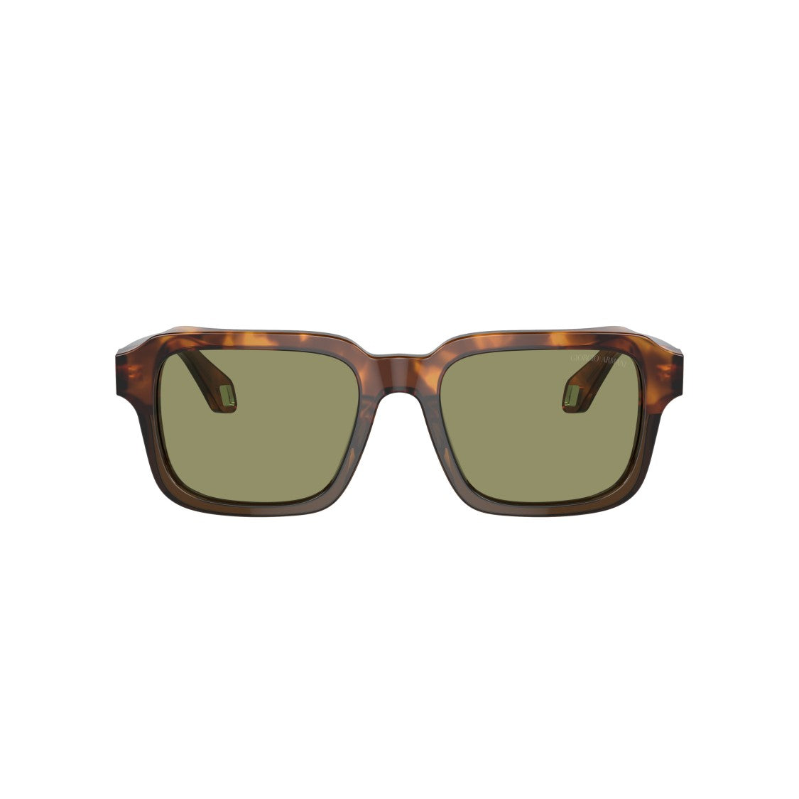 Giorgio Armani 0Ar8194u Bold Square Tortoiseshell Sunglasses With Green Lenses