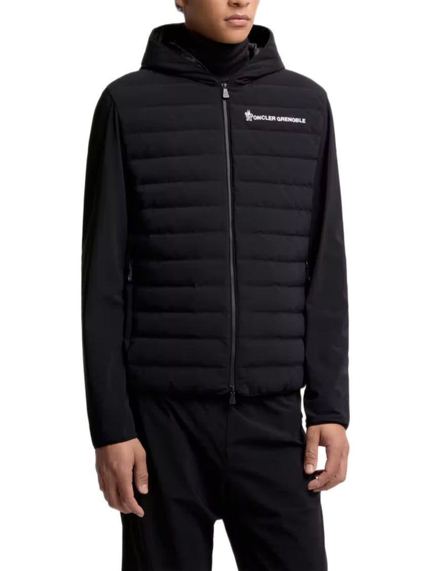 Moncler Grenoble Hooded Padded Sweatshirt With Quilted Front Panel