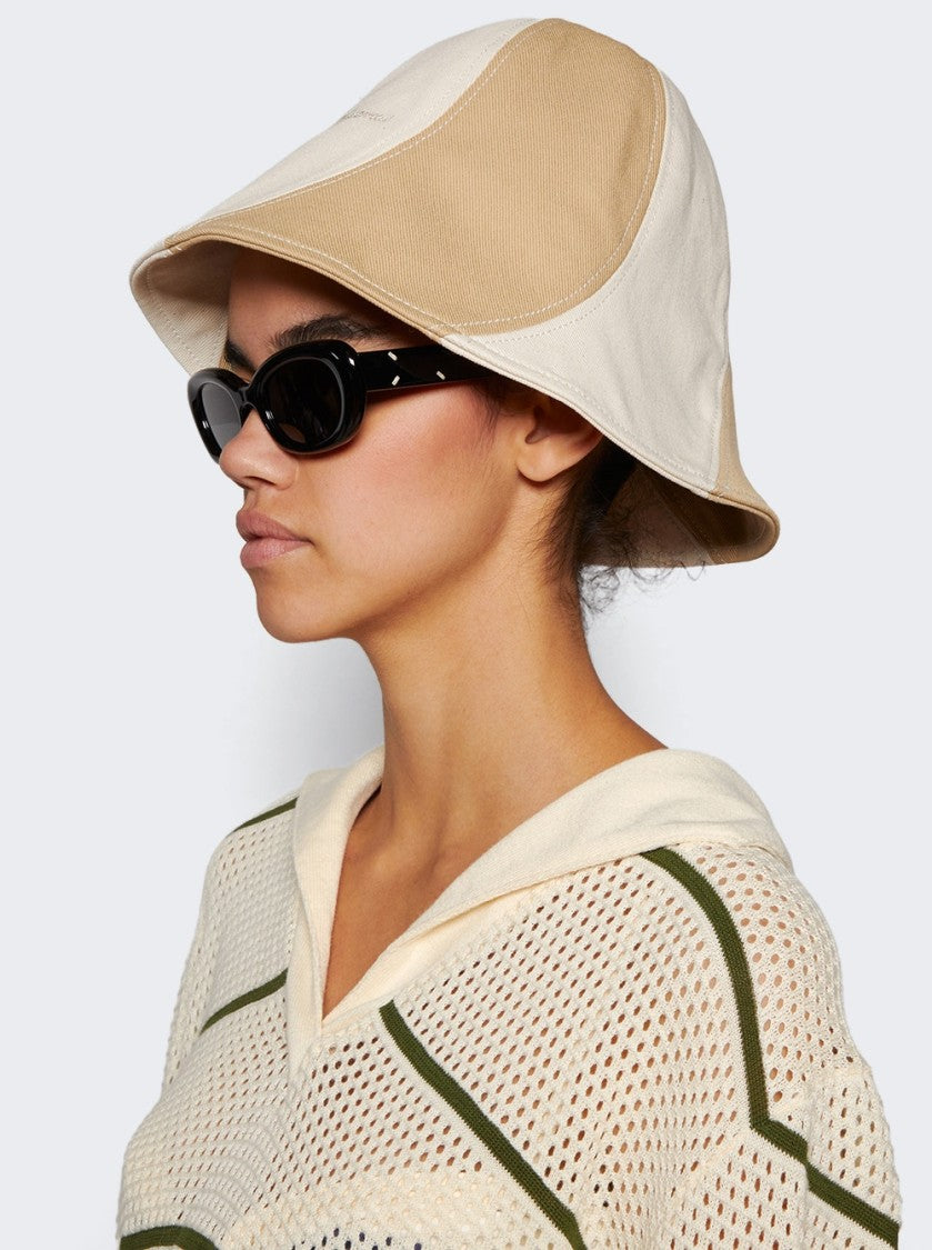 Jacquemus Le Bob Gelato Bucket Hat Beige And Off White