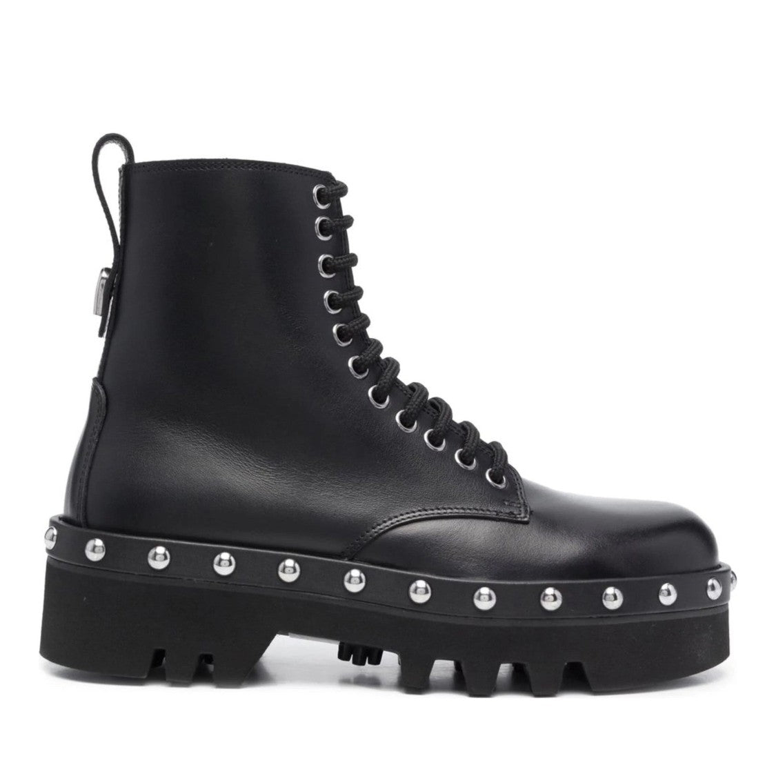 Furla Black Rita Edgy Studded Detail Leather Ankle Boots