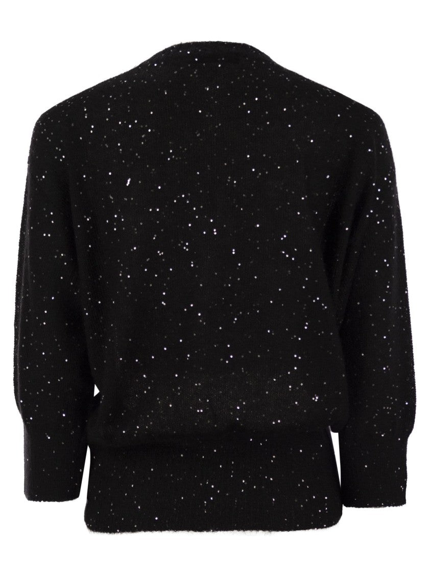 Fabiana Filippi Mohair Sweater With Micro Sequins