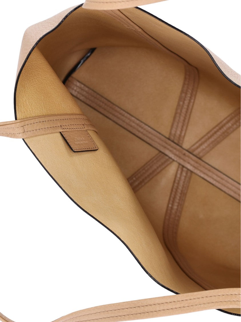 Chloé "Spin" Large Tote Bag – Beige