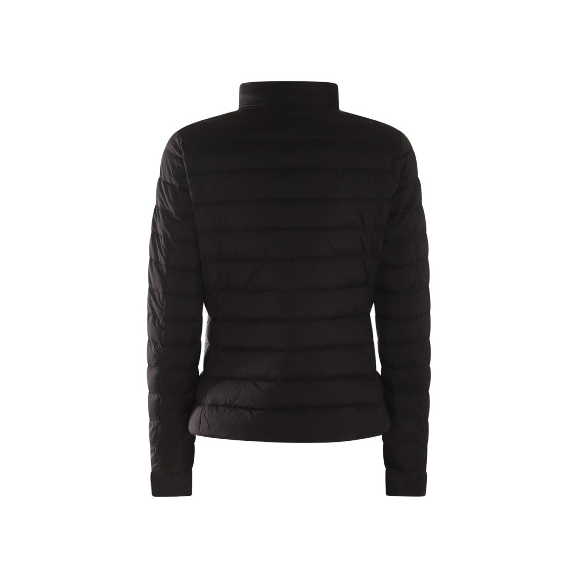 Moorer Quilted Black Down Coat With High Collar