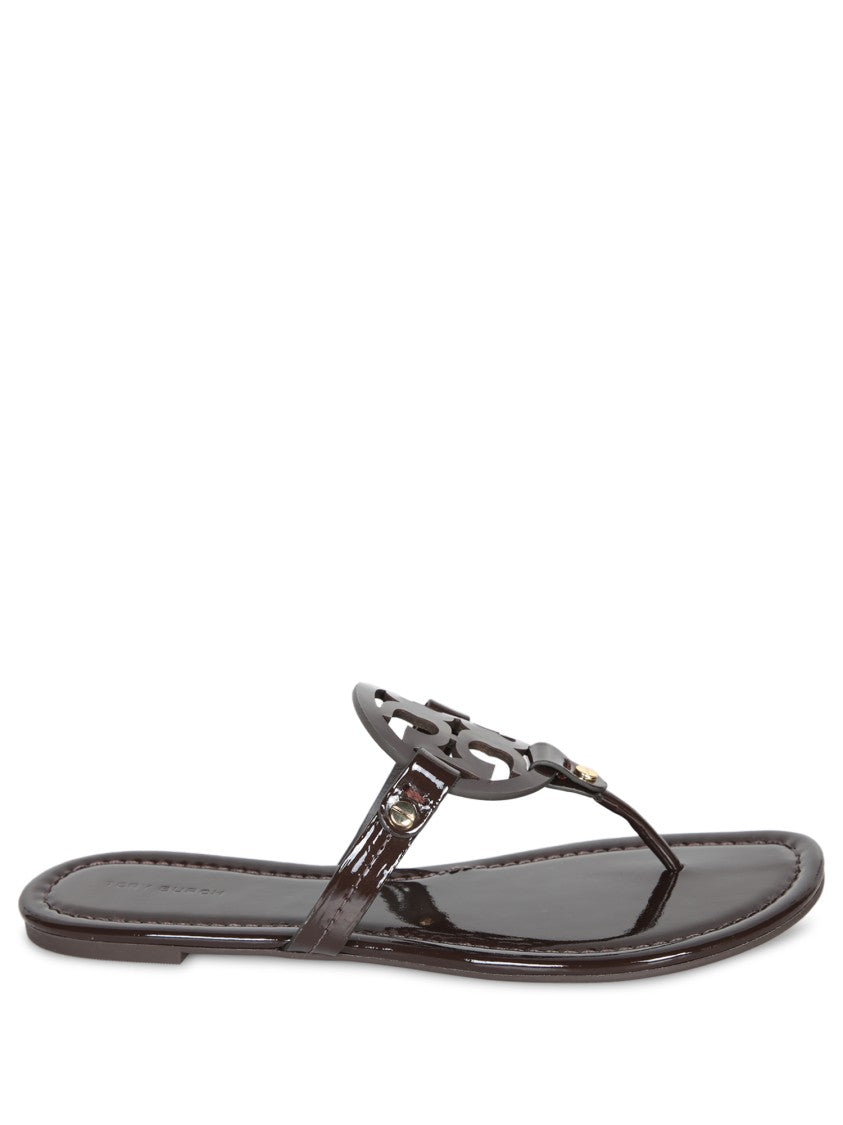 Tory Burch Glossy Patent T-Strap Sandals