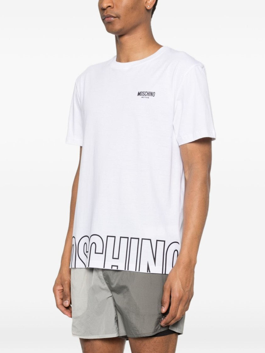 Moschino White Cotton Logo T-Shirt