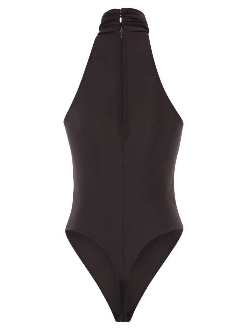 Elisabetta Franchi Crêpe Jersey Bodysuit With Jewel Detail