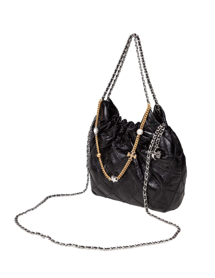 Tory Burch Borsa Hobo Fleming Mini In Nappa Colore Nero