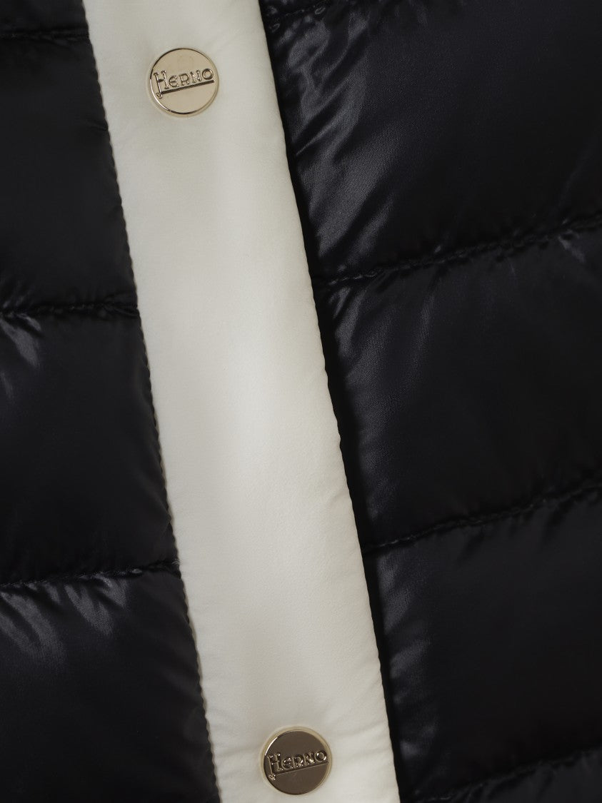 Herno Cropped Quilted Jacket With Contrasting Trim