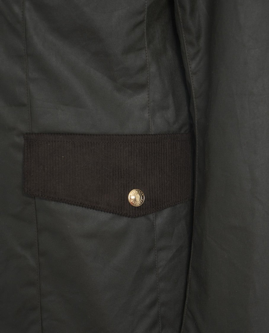Belstaff Classic Waxed Jacket With Corduroy Collar And Golden Accents