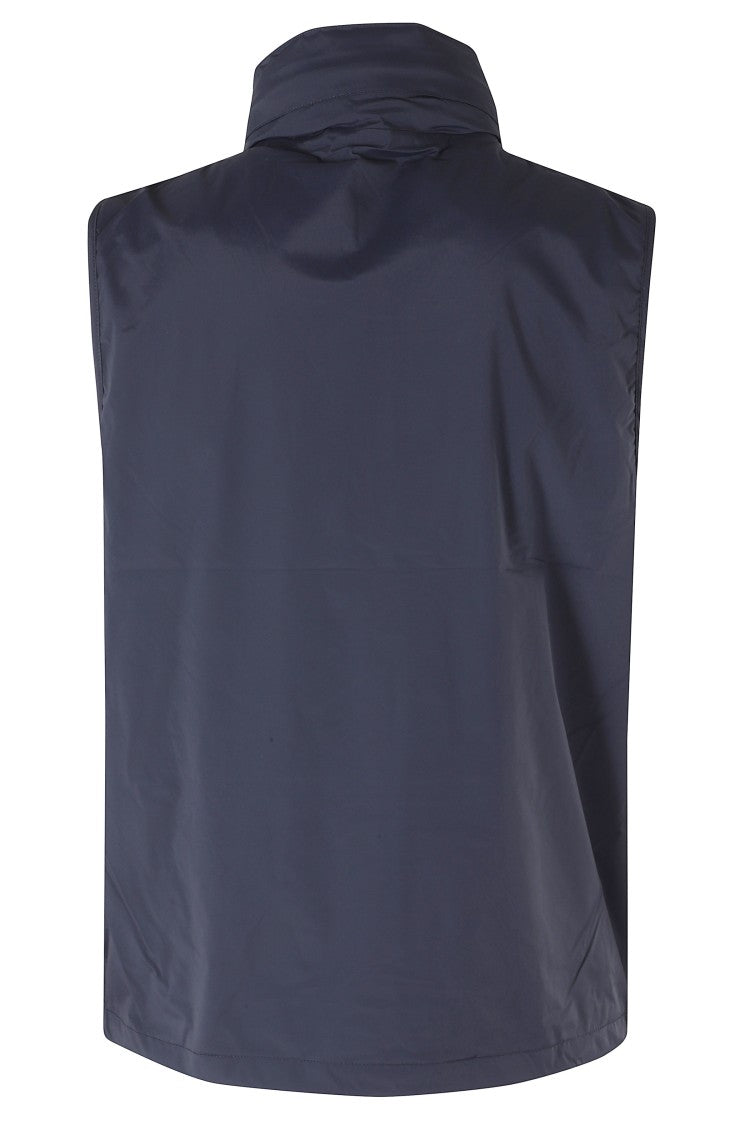 K-Way Blue Valen Stretch High-Collar Nylon Vest