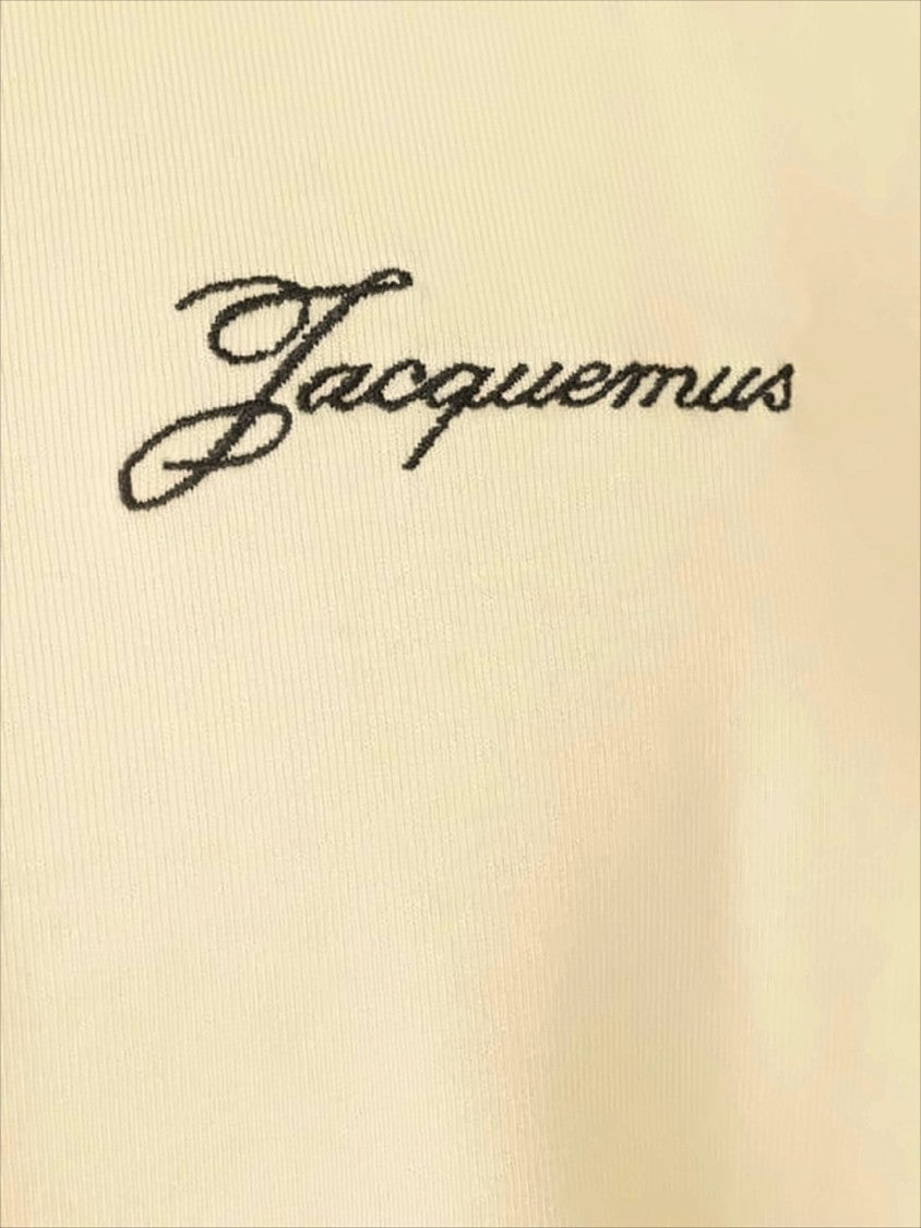 Jacquemus Light Beige Short-Sleeve T-Shirt With Subtle Embroidery