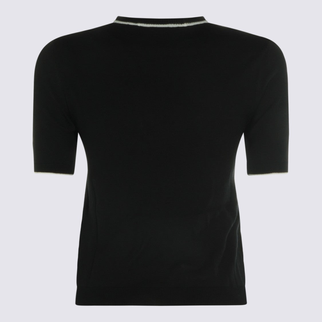 Valentino Fitted Short-Sleeved Sweater With Decorative Bow