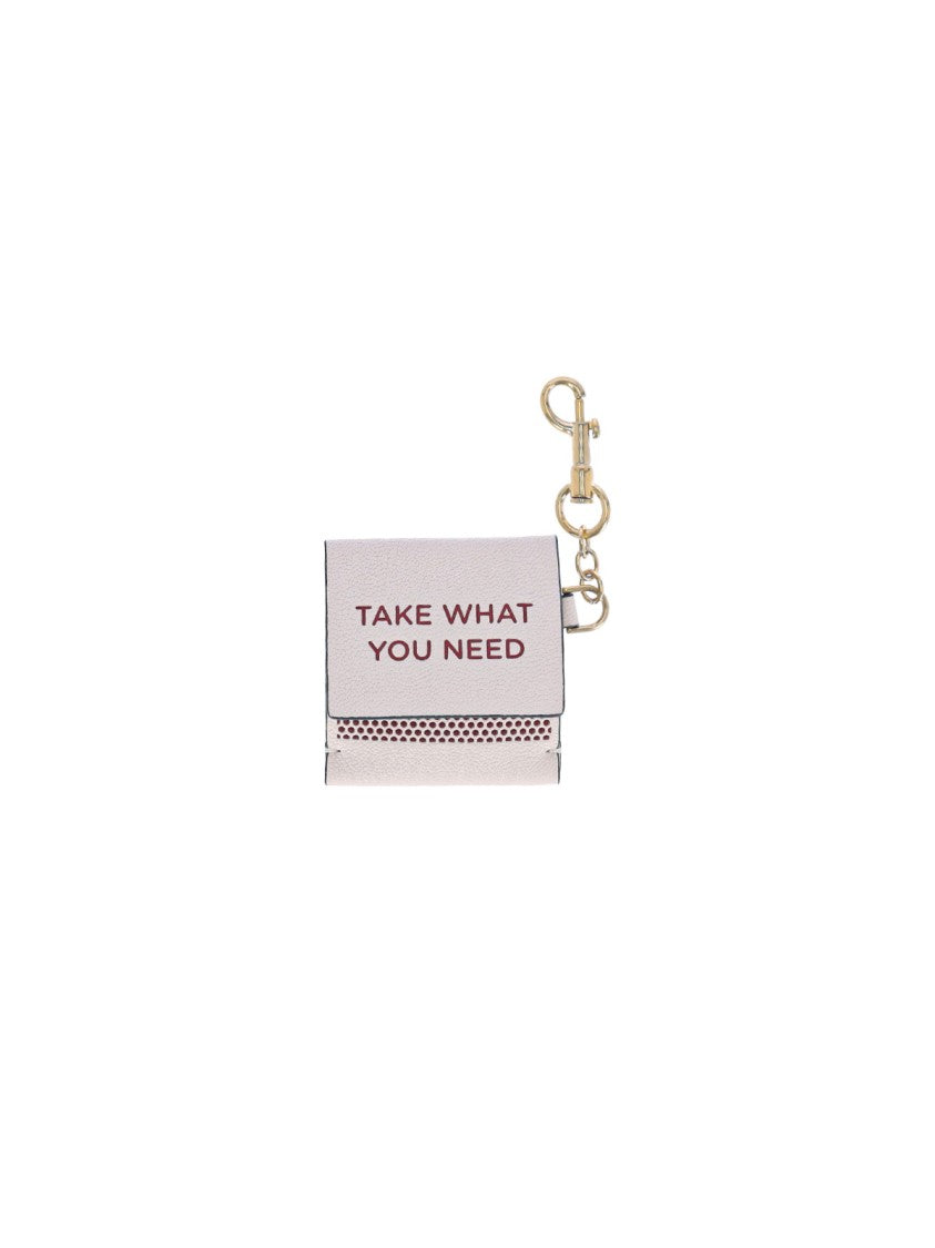 Anya Hindmarch Playful Textured White Leather Matchbook Keychain