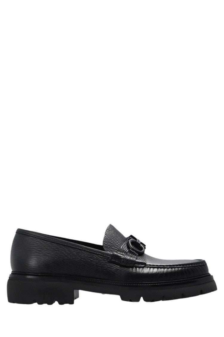Salvatore Ferragamo Black Bleecker Moccasins