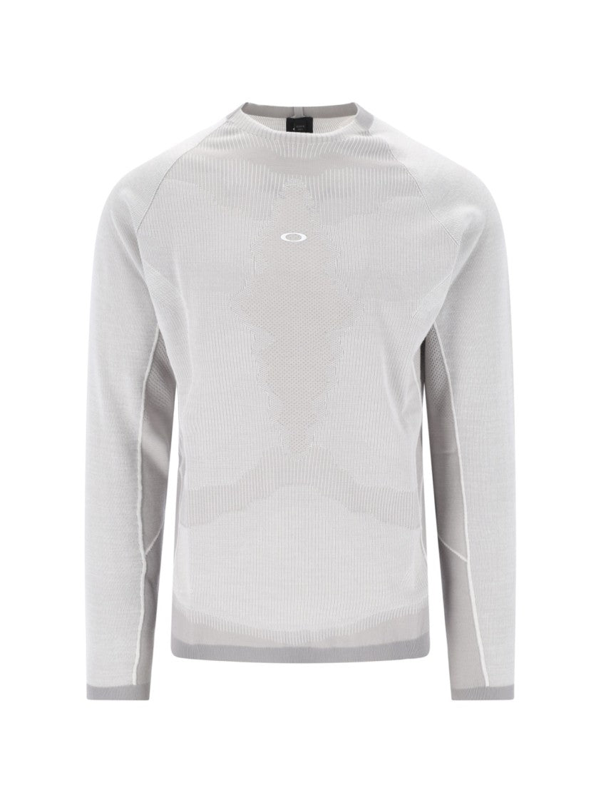 Oakley Grey Latitude Veil Wool-Blend Crewneck Technical Sweater
