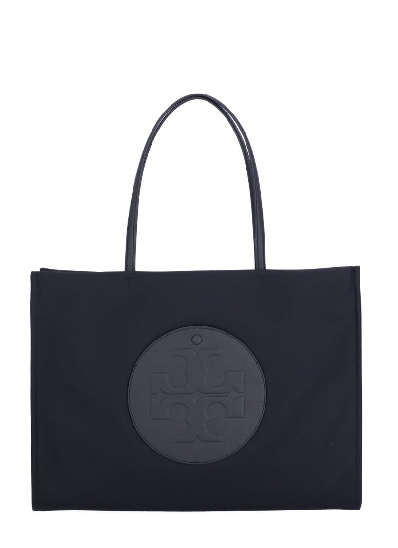 Tory Burch Rectangular Deep Blue Synthetic Leather Shopping Bag