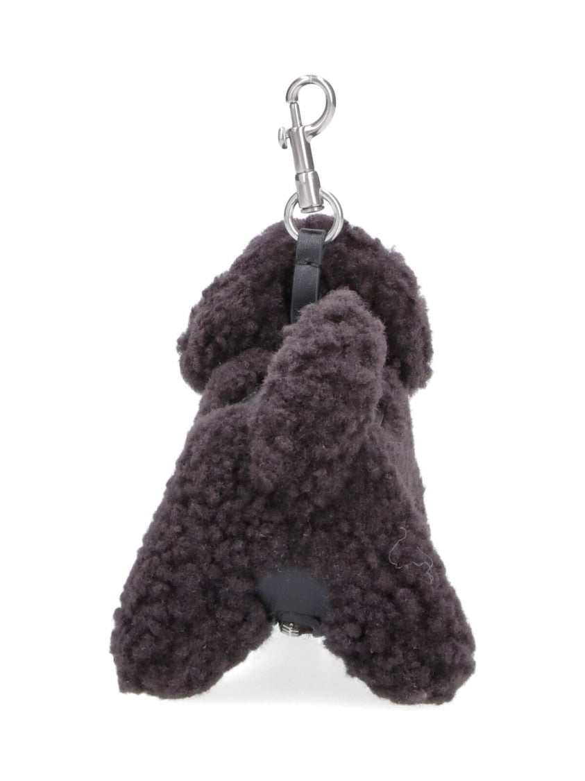 Anya Hindmarch Plush Dog Keychain With Textured Finish