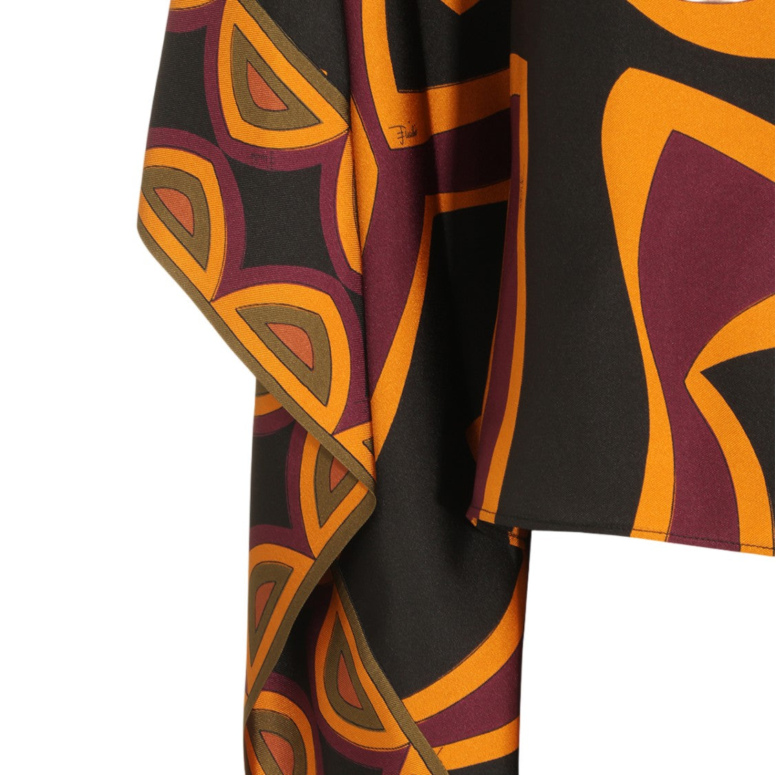 Emilio Pucci Abstract Pattern Draped Sleeve Flowing Top