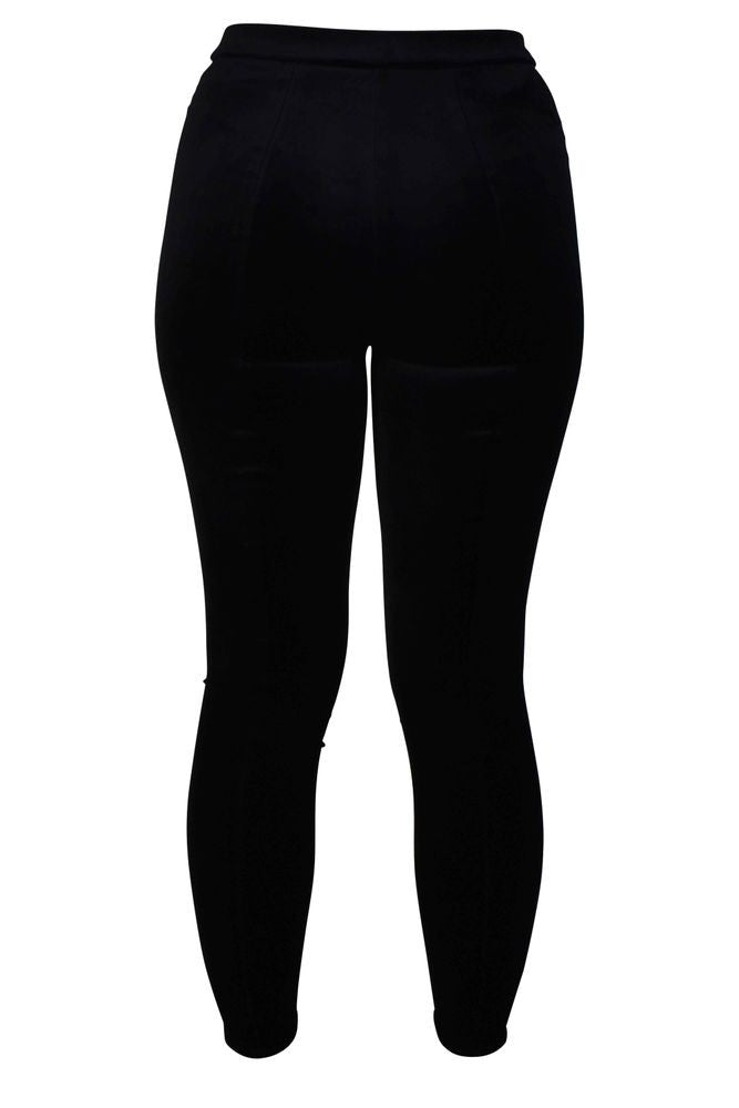 Saint Laurent High-Waisted Skinny Leggings With Velvet Effect