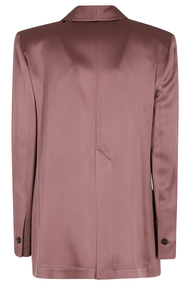 Alysi Pink Shawl Collar Back Vent Acetate-Blend Blazer