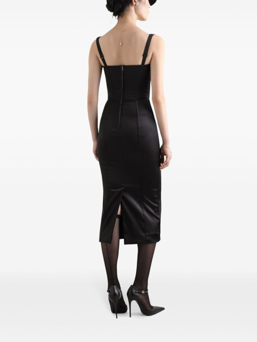 Dolce & Gabbana Fitted Black Dress With Sweetheart Neckline And Structured Bodice