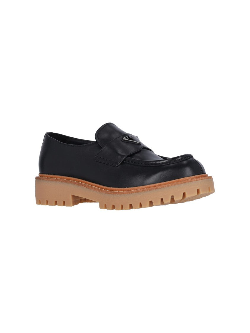 Prada Logo Loafers – Black
