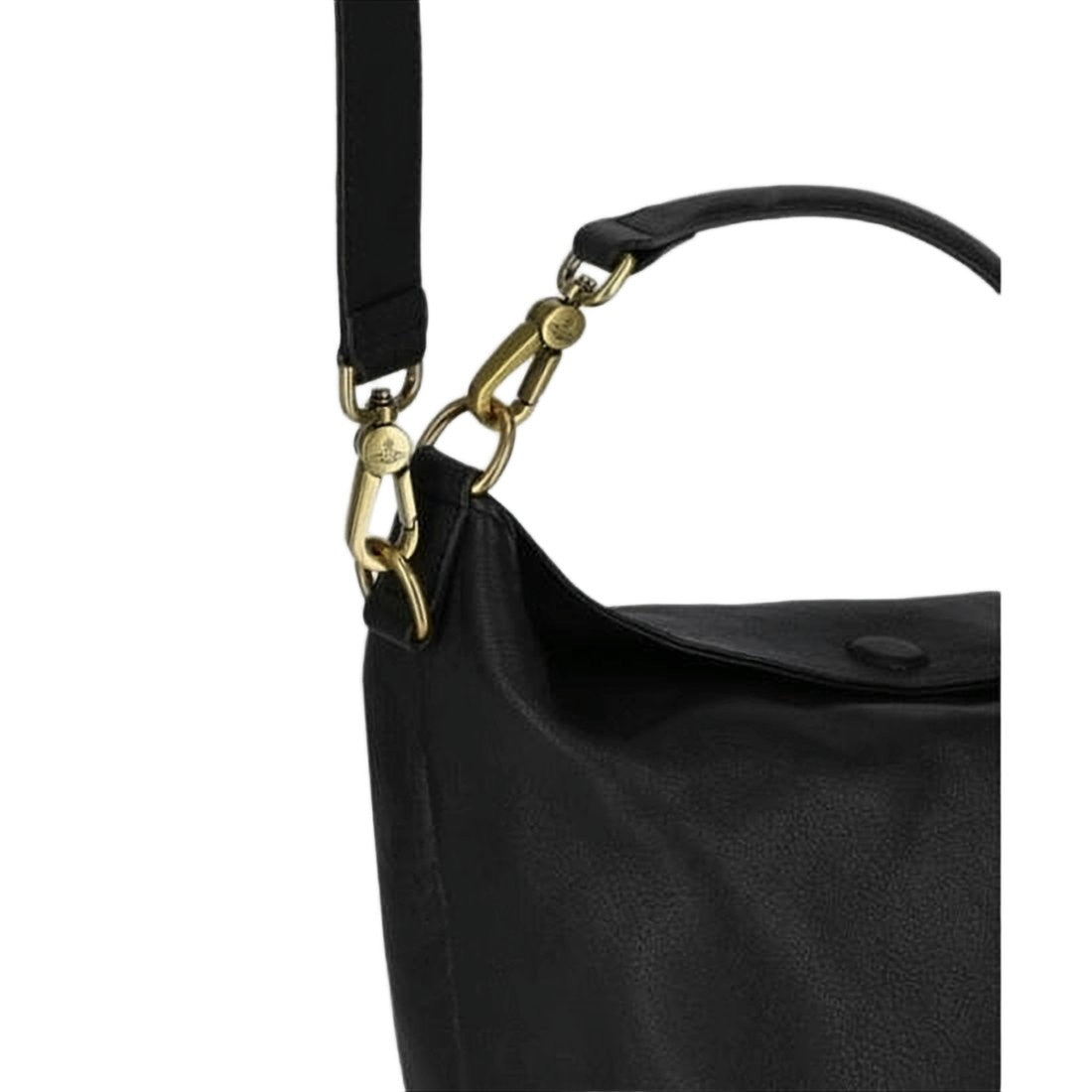 Vivienne Westwood Structured Black Polyurethane Crossbody Bag