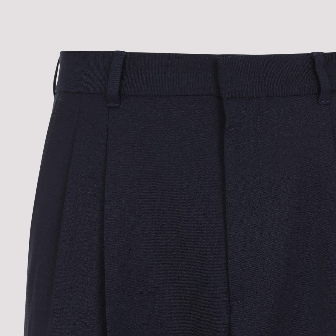 Casablanca Front Pleat Blue Virgin Wool Pants