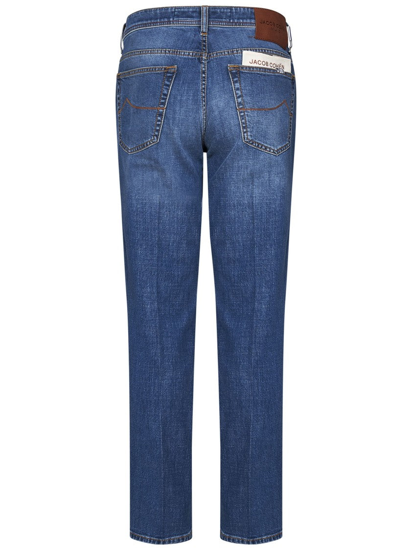 Jacob Cohen Cropped Carrot Slim Fit Jeans With Contrasting Stitching