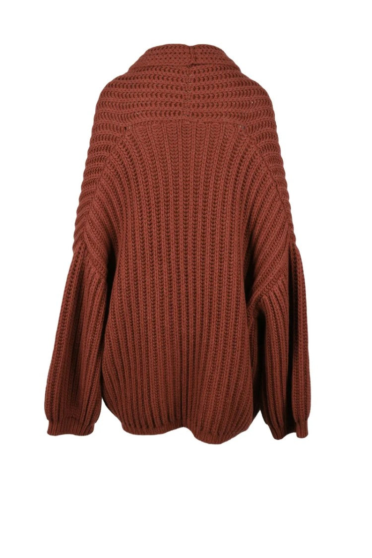 Nobili Knit Brown Cashmere Cardigan