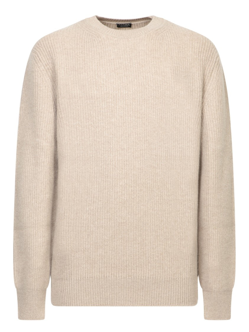 Zegna Pearled Texture Cashmere Sweater