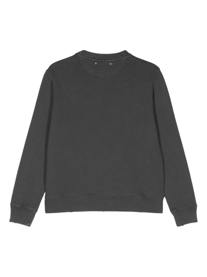 Golden Goose Relaxed Grey Sweater With Embellished Neckline