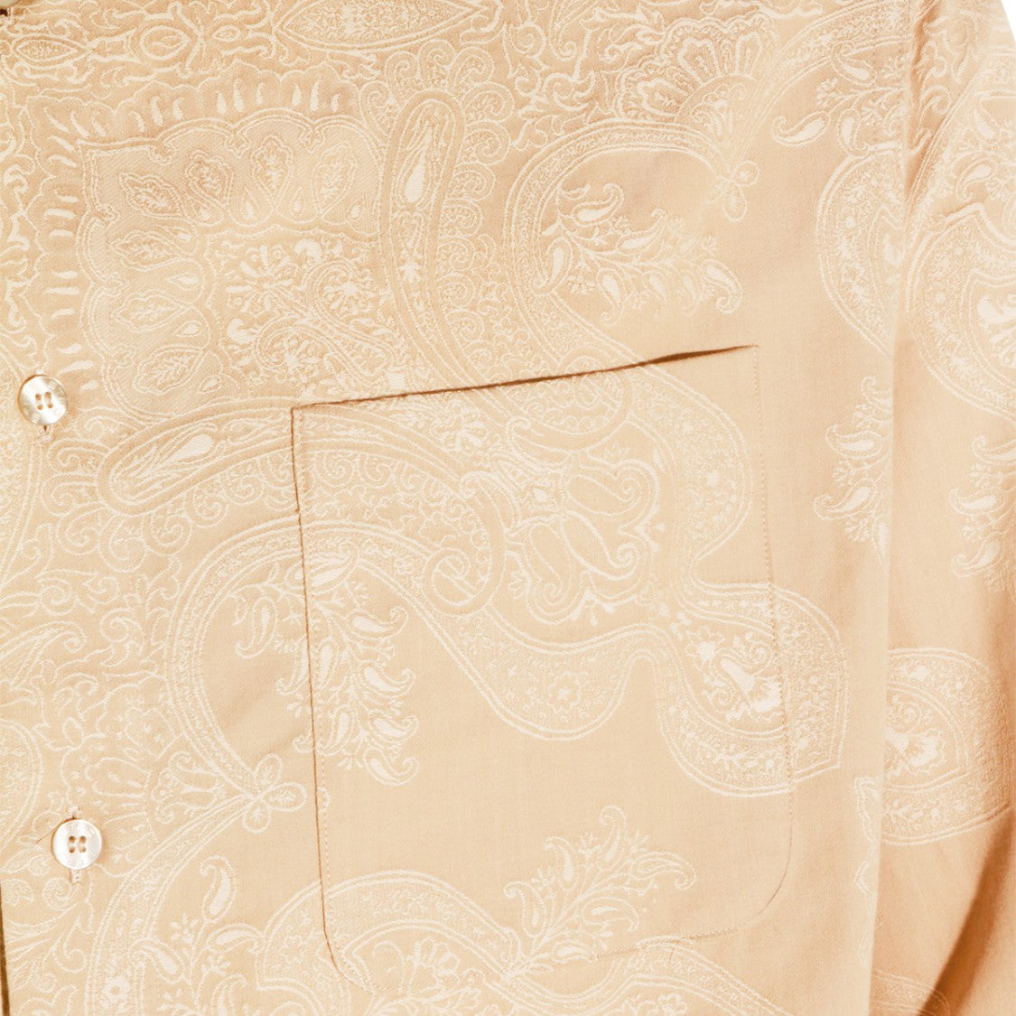 Etro Beige Paisley Jacquard Shirt With Classic Collar And Button-Down Front