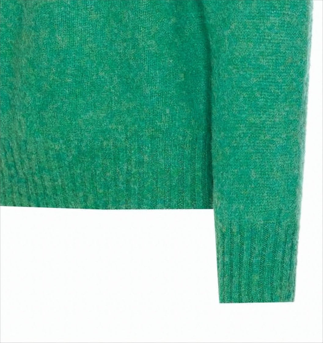 Howlin Vibrant Green Wool Sweater With Classic Crew Neckline