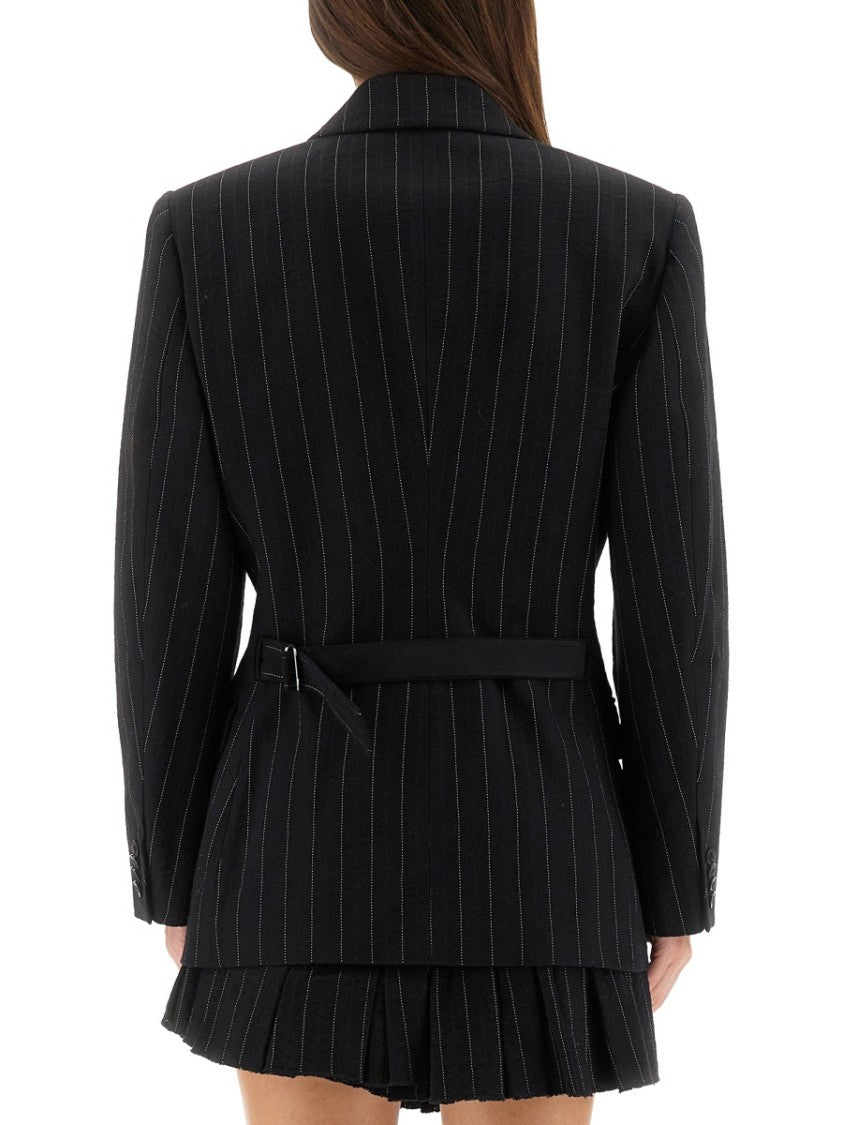 Isabel Marant "Maia" Pinstripe Jacket With Belt