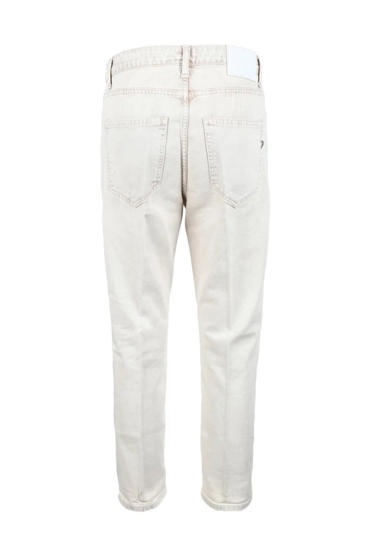 Dondup Beige Cotton Jeans With Classic Five-Pocket Design