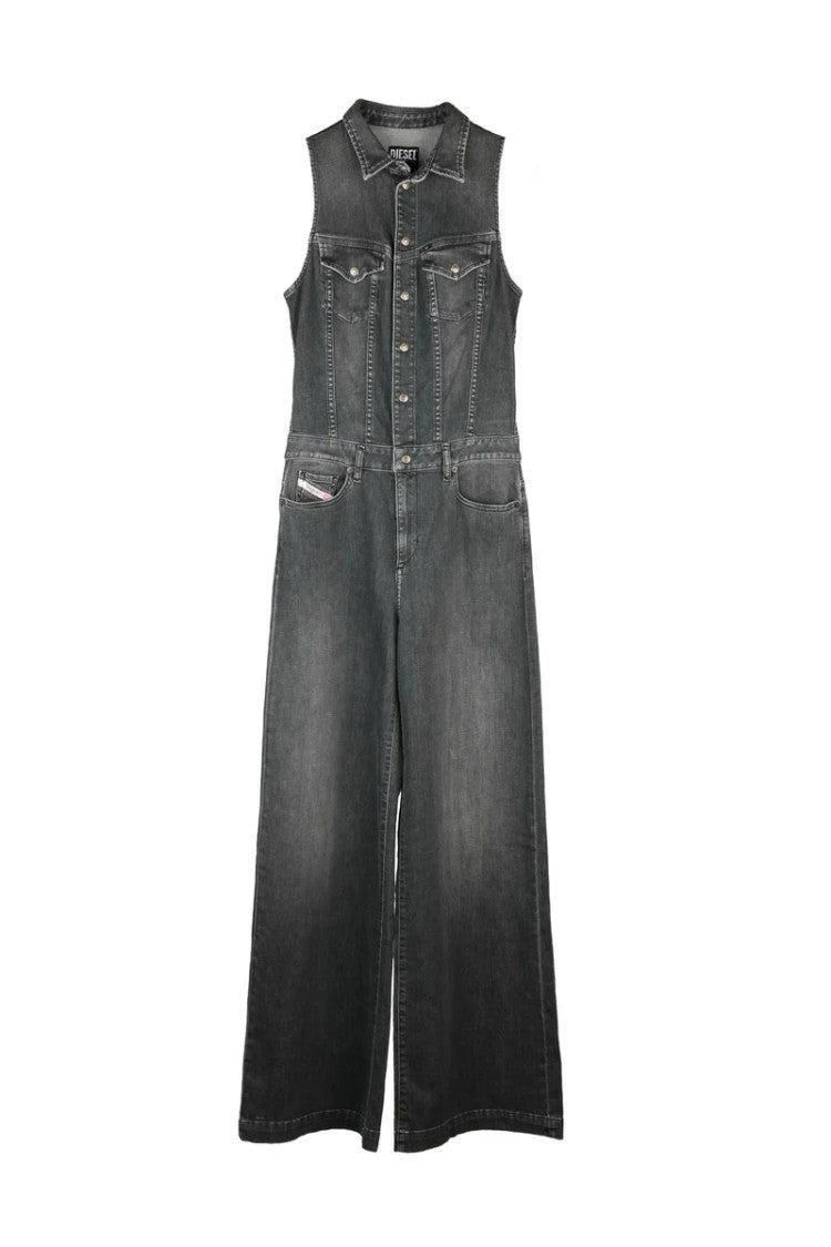 Diesel Denim Jumpsuit Tight Fit - Grey